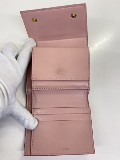 商品画像：3つ折り財布/レザー/PNK/無地/レディース 4