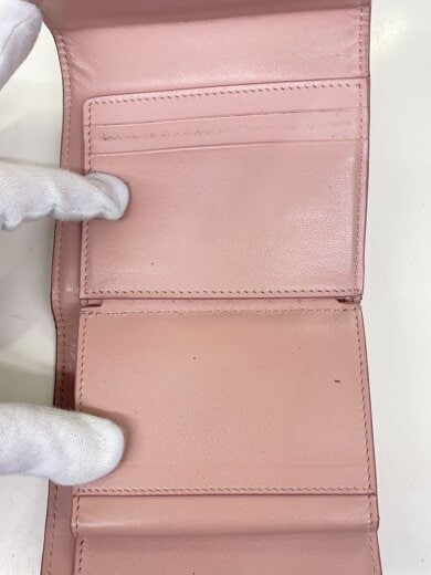 商品画像：3つ折り財布/レザー/PNK/無地/レディース 6