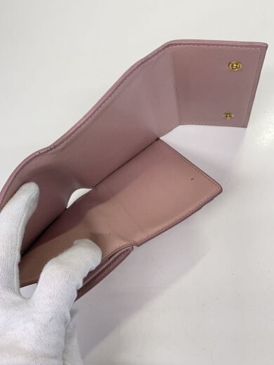 商品画像：3つ折り財布/レザー/PNK/無地/レディース 7