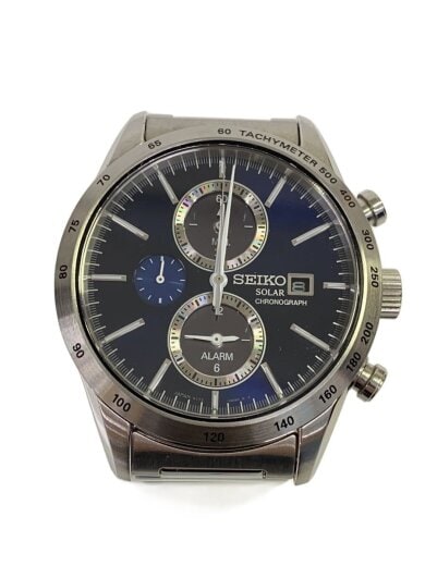 商品画像：ソーラー腕時計/アナログ/ステンレス/NVY/SLV/SS/V172-0AP0 1