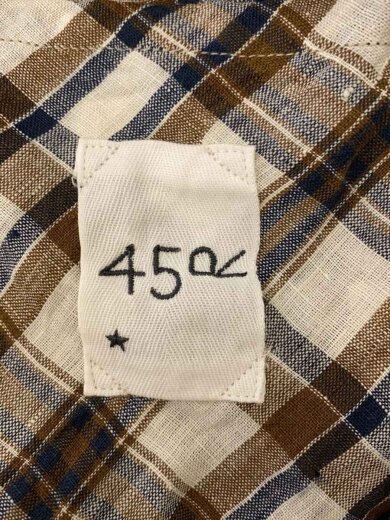 商品画像：インドリネンのシャツジャケット/1/リネン/BRW/チェック/70310011 3