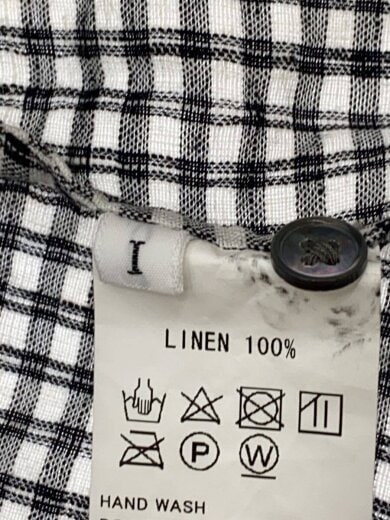 商品画像：長袖ワンピース/FREE/リネン/BLK/ギンガムCK 4