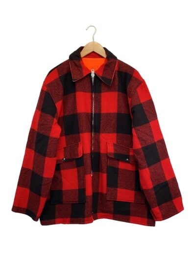 商品画像：70s/リバーシブルブルゾン/L/ウール/RED/チェック 1