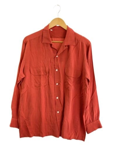 商品画像：長袖シャツ/3/レーヨン/RED/無地// 1