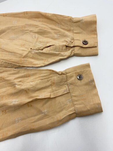商品画像：60S/開襟シャツ/オープンカラー/USA製/襟ヨゴレ/長袖シャツ/16.5/コットン/BEG/総柄// 4