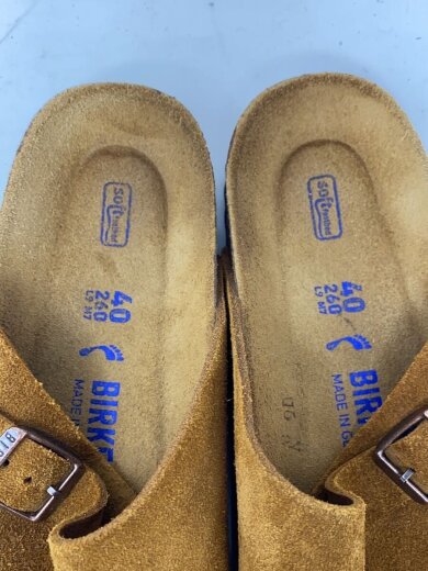 画像：BIRKENSTOCKサンダル/40/CML/スウェード/靴/スリッパ/草履/革/シューズ/夏/茶色/26.0/4