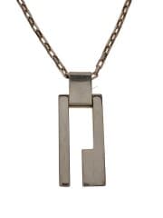 スクエアGモチーフロゴプレートネックレス/SILVER/SLV/トップ有/メンズ