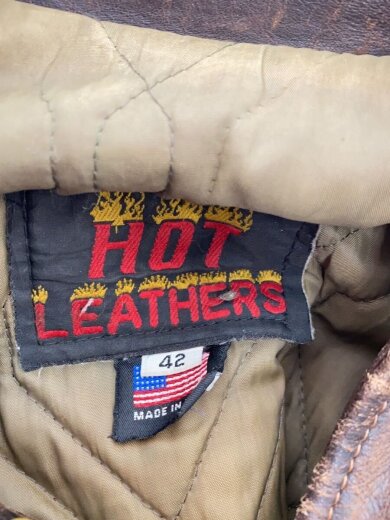 商品画像：HOT LEATHERS/レザージャケット・ブルゾン/42/レザー/BRW/USA製 3