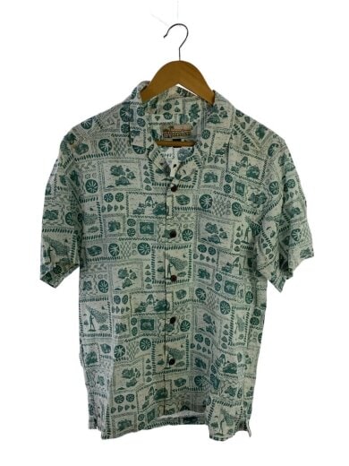 商品画像：アロハシャツ/S/ヘンプ/WHT/総柄/52550 1