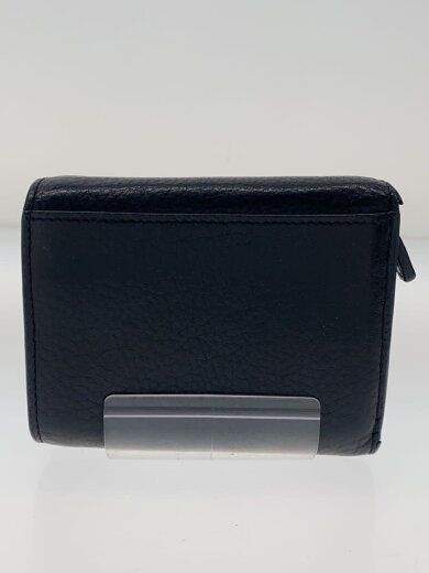 商品画像：3つ折り財布/レザー/BLK/無地/レディース 2