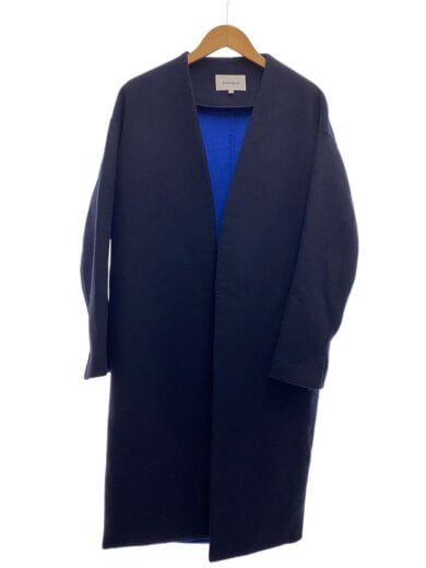 商品画像：ウールリバーノーカラーコート/36/ウール/NVY/300BA630-1670 1
