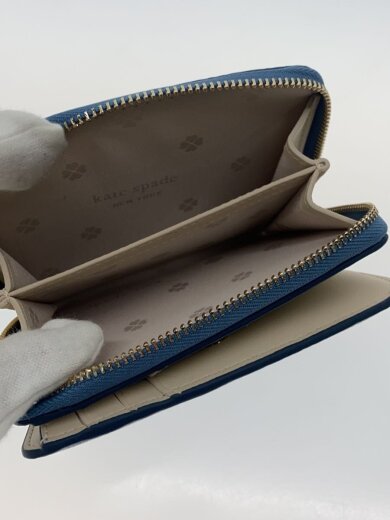 商品画像：2つ折り財布/レザー/BLU/無地/レディース 5