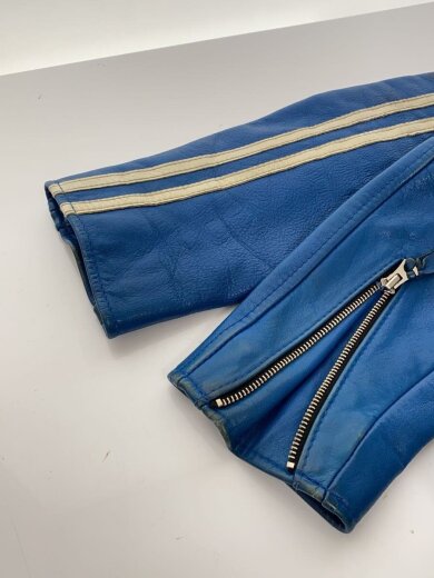 商品画像：シングルライダースジャケット/M/レザー/BLU/無地/3131010/裏地解れ 5