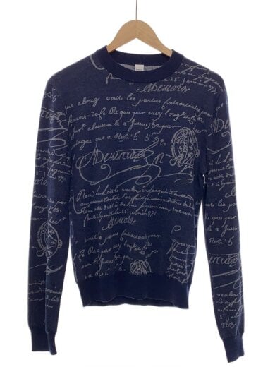 商品画像：ニット・セーター(薄手)/XS/ウール/NVY/総柄 1