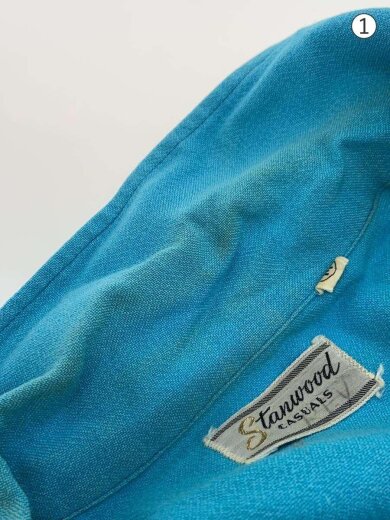商品画像：Stanwood Casuals/50～60s/シェルボタン/刺繍半袖シャツ/M/--/BLU 6