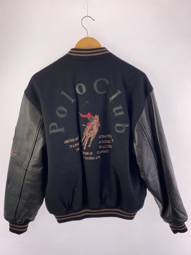 商品画像：90s/スタジャン/FREE/BLK/袖レザー切り替え 2