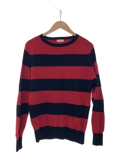 商品画像：ニット・セーター(薄手)/M/コットン/RED/ボーダー 1