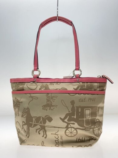 商品画像：トートバッグ_キャメル/キャンバス/BEG/総柄 3