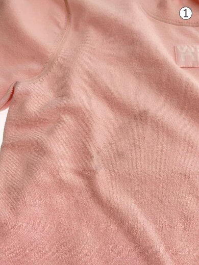 商品画像：モックネック半袖ニット・セーター(薄手)/XS/ポリエステル/PNK/無地 6