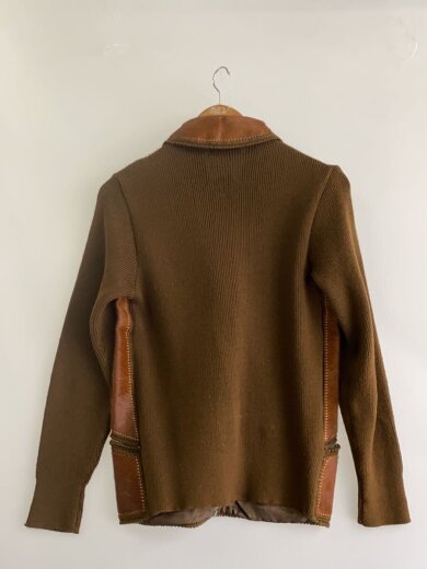 商品画像：ハラコレザー切替ニット/イタリア製/50/レザー/BRW// 2
