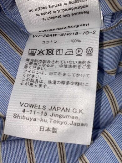 商品画像：長袖シャツ/2/コットン/BLU/ストライプ/VO-25AW-SH019-70-2// 4