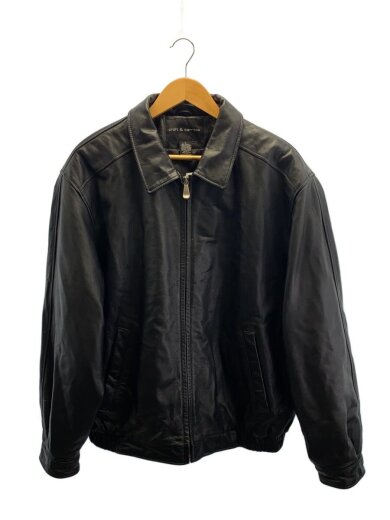 商品画像：レザージャケット・ブルゾン/L/レザー/BLK/無地 1