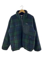 フリースジャケット/L/ポリエステル/GRN/チェック/PM0624-464