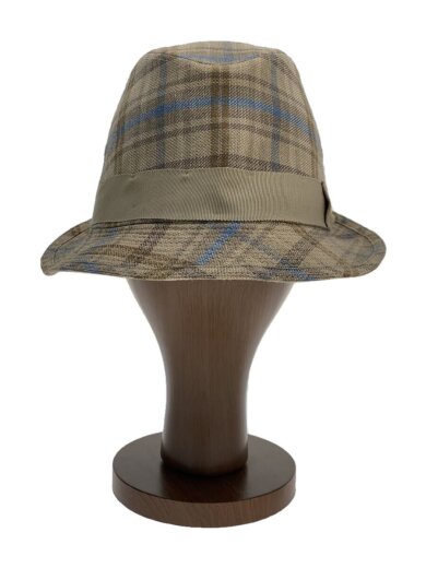 画像：Borsalinoハット/--/リネン/CRM/ストライプ/メンズ/bs156-13s001