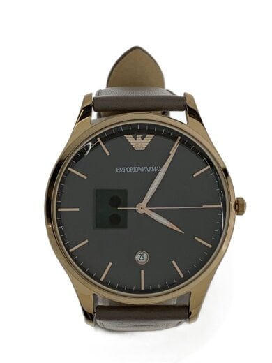 商品画像：クォーツ腕時計/アナログ/レザー/GRY/GRY/AR-11420 1