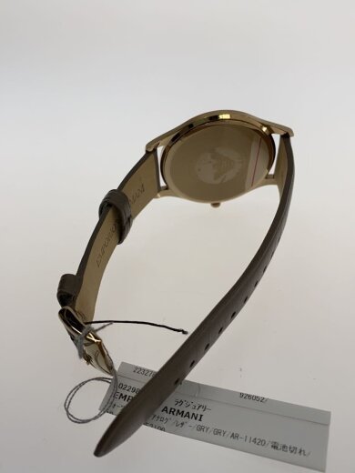 商品画像：クォーツ腕時計/アナログ/レザー/GRY/GRY/AR-11420 4