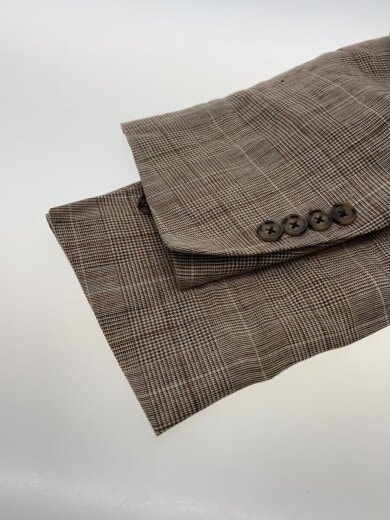 商品画像：テーラードジャケット/--/リネン/BRW/チェック 6