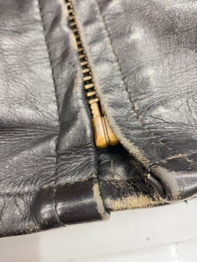 画像：Schottシングルライダースジャケット/40/レザー/BLK/無地/641G7