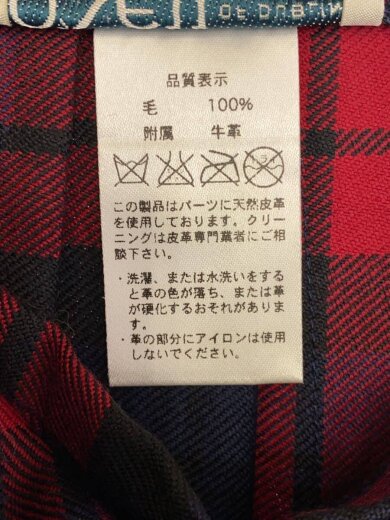 商品画像：スカート/8/ウール/RED/チェック 5