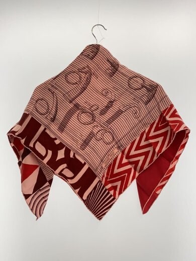 商品画像：スカーフ/シルク/RED/総柄/レディース/シミ有 2