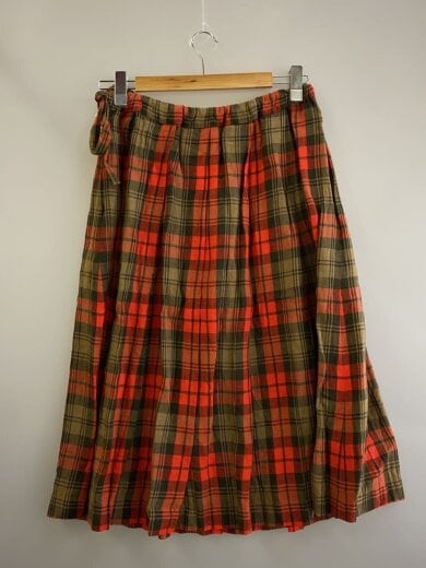 商品画像：ロングスカート/36/リネン/RED/チェック 2