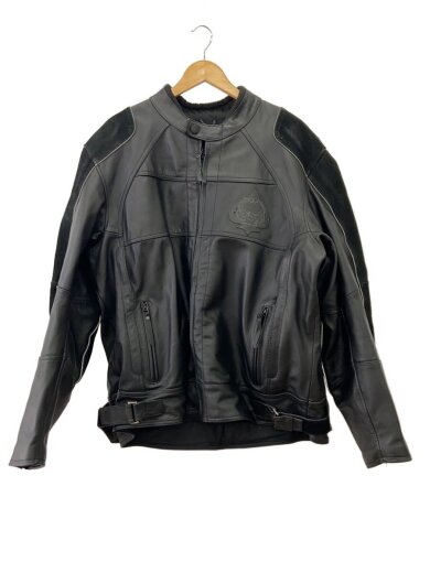 商品画像：レザージャケット・ブルゾン/XL/レザー/BLK/無地// 1