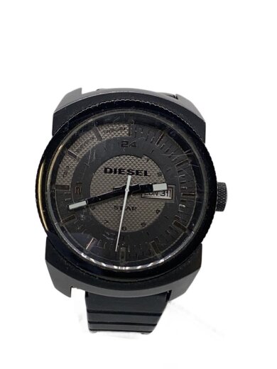 商品画像：クォーツ腕時計/アナログ/ラバー/BLK/BLK/SS/DZ-1262// 1