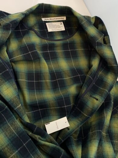 商品画像：ショップコート/2/コットン/GRN/チェック/WM2473116 4