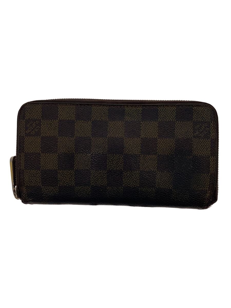 LOUIS VUITTON / 2)ジッピー・ウォレット_ダミエ・エベヌ/PVC/BRW/総柄/メンズ