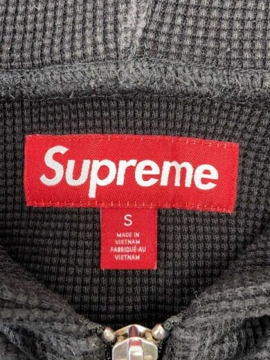 商品画像：hooded zip up thermal/ジップパーカー/S/コットン/BLK/無地 3