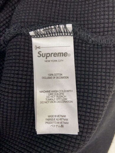 商品画像：hooded zip up thermal/ジップパーカー/S/コットン/BLK/無地 4