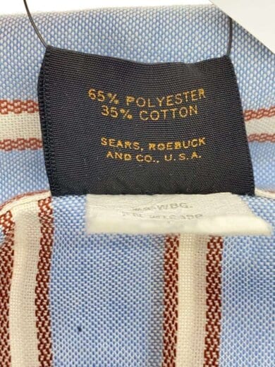 商品画像：長袖シャツ/L/ポリエステル/BLU/ストライプ/パジャマシャツ/70～80s 4