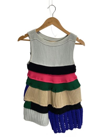 商品画像：ニットベスト(厚手)/1/コットン/BRW/18-03844 1