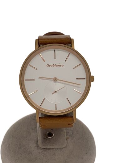 商品画像：クォーツ腕時計/アナログ/レザー/WHT/CML/OR-0061N 1