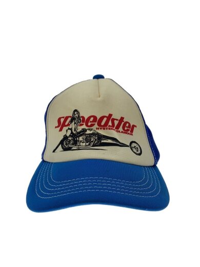 画像：HYSTERIC GLAMOURメッシュキャップ/FREE/ポリエステル/BLU/無地/メンズ/02221QH051