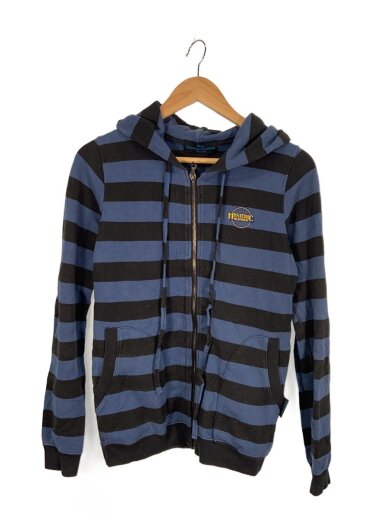 商品画像：ジップパーカー/FREE/コットン/NVY/ボーダー/2cf-7940 1