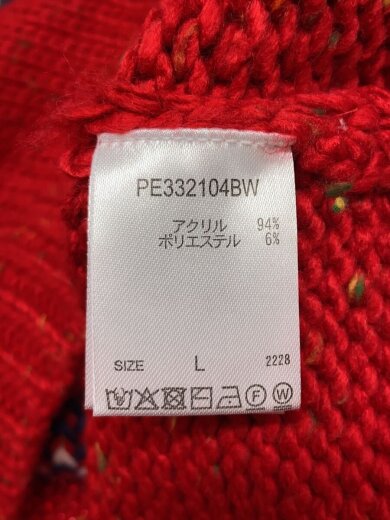 商品画像：ニット・セーター(厚手)/L/アクリル/RED/PE332104BW// 4