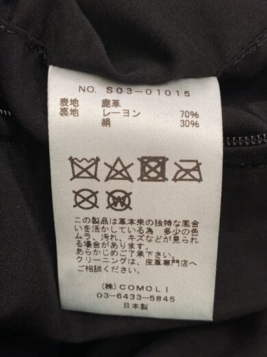 商品画像：ディアスキン レザーシャツ/長袖シャツ/ジャケット/3/レザー/BLK/S03-01015 4