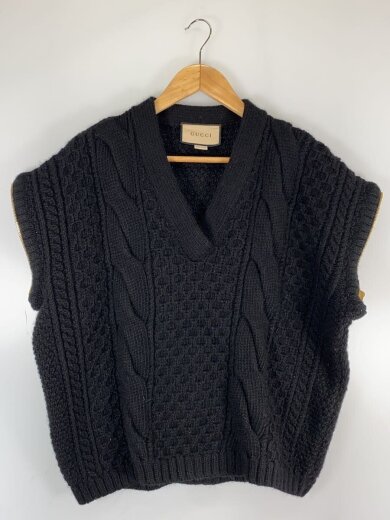 商品画像：Detachable Sleeves Cable Knit/ニット・セーター(厚手)/M/ウール/BLK/6809 9