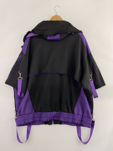 商品画像：ジャージ/FREE/ポリエステル/BLK/RF23-E10/サイバー切替ボリュームネック半袖ジャーシ// 2